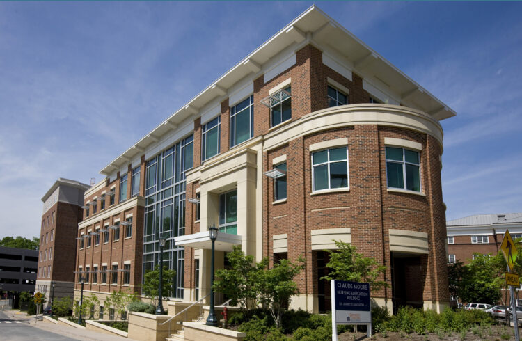 The Claude Moore Nursing Education Building at the UVA School of Nursing.